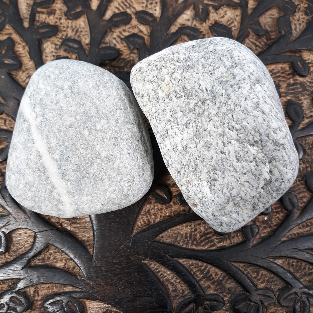 2 Granite Stones East Coast Beach Rocks Raw Rough Mineral Specimens Gray White